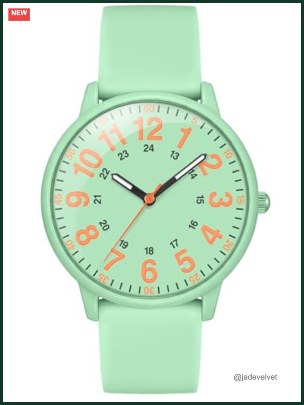 Large Face Easy Read Analog Nurse Watch 12/24 Military Time Second Hand